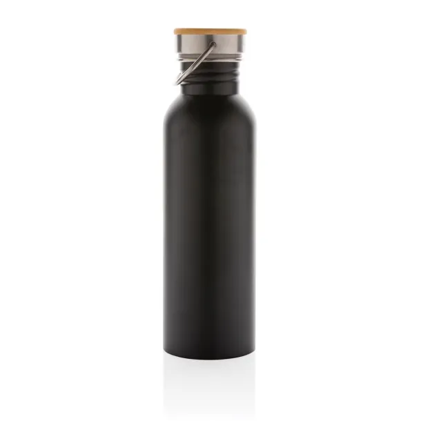  Moderna boca za vodu od nehrđajučeg čelika s čepom od bambusa, 700ml - XD Collection Crna