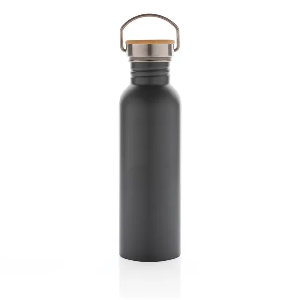  Moderna boca za vodu od nehrđajučeg čelika s čepom od bambusa, 700ml - XD Collection Siva