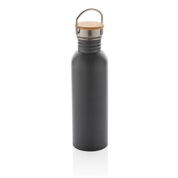  Moderna boca za vodu od nehrđajučeg čelika s čepom od bambusa, 700ml - XD Collection Siva