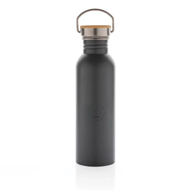  Moderna boca za vodu od nehrđajučeg čelika s čepom od bambusa, 700ml - XD Collection Siva