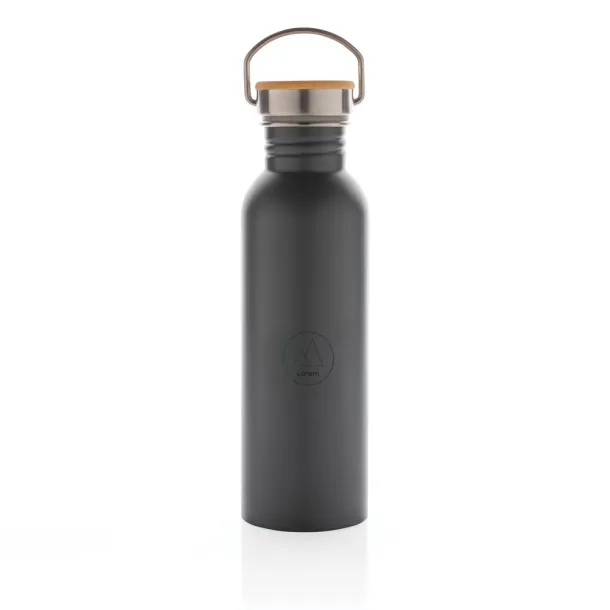  Modern stainless steel bottle with bamboo lid - XD Collection Grey 