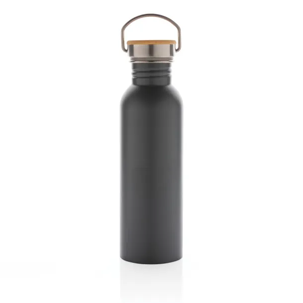  Moderna boca za vodu od nehrđajučeg čelika s čepom od bambusa, 700ml - XD Collection Siva