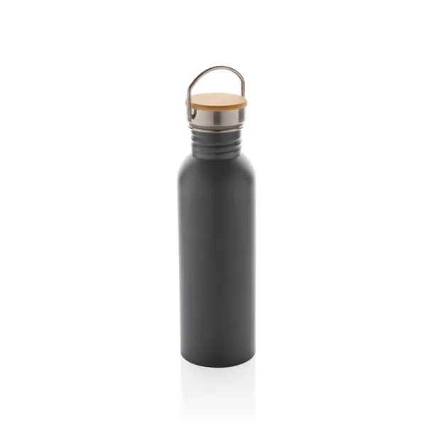  Modern stainless steel bottle with bamboo lid - XD Collection Grey 