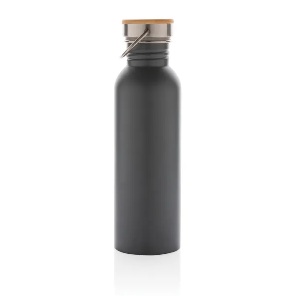  Modern stainless steel bottle with bamboo lid - XD Collection Grey 