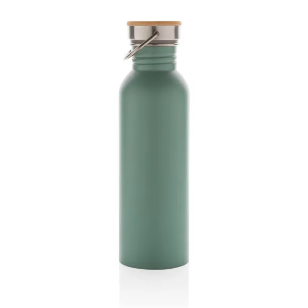  Modern stainless steel bottle with bamboo lid - XD Collection Green 