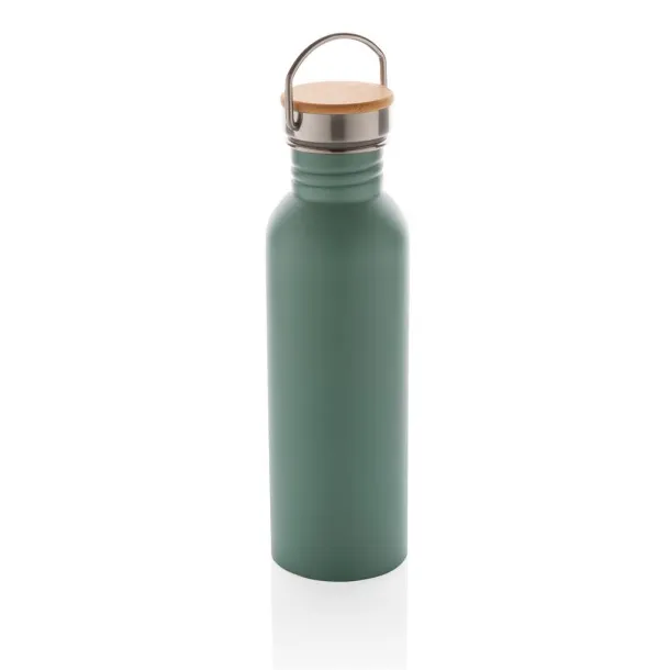  Modern stainless steel bottle with bamboo lid - XD Collection Green 