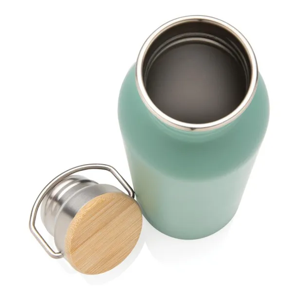  Modern stainless steel bottle with bamboo lid - XD Collection Green 