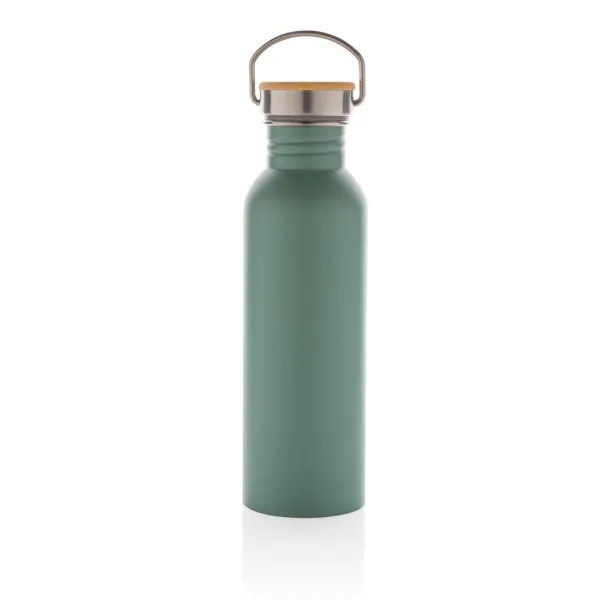  Modern stainless steel bottle with bamboo lid - XD Collection Green 