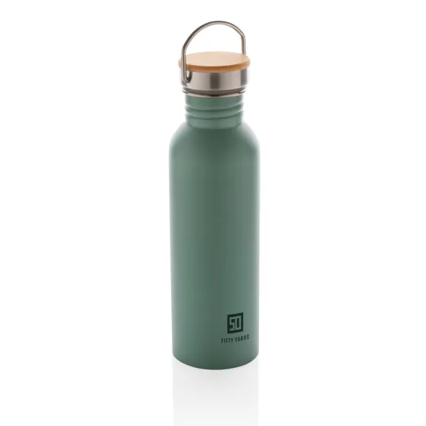  Modern stainless steel bottle with bamboo lid - XD Collection Green 