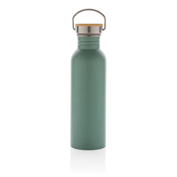  Modern stainless steel bottle with bamboo lid - XD Collection Green 