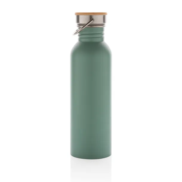  Modern stainless steel bottle with bamboo lid - XD Collection Green 