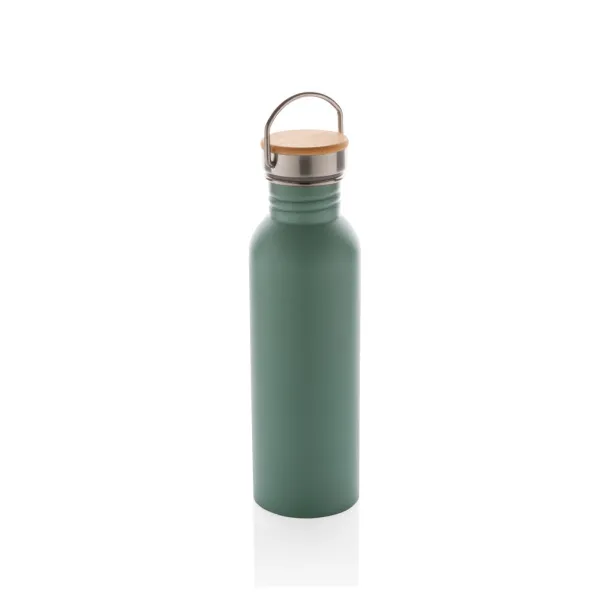  Modern stainless steel bottle with bamboo lid - XD Collection Green 