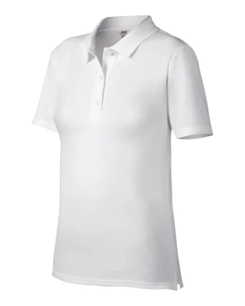  WOMEN’S DOUBLE PIQUÉ POLO - Anvil White