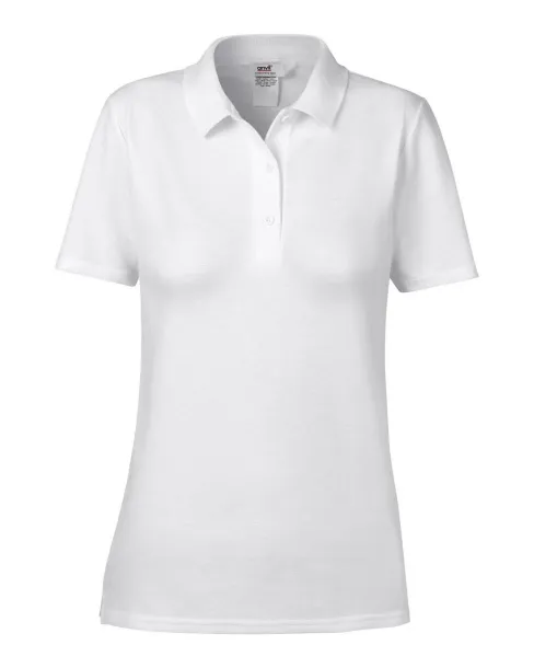  WOMEN’S DOUBLE PIQUÉ POLO - Anvil White