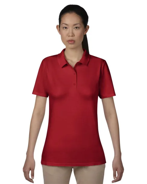  WOMEN’S DOUBLE PIQUÉ POLO - Anvil Red