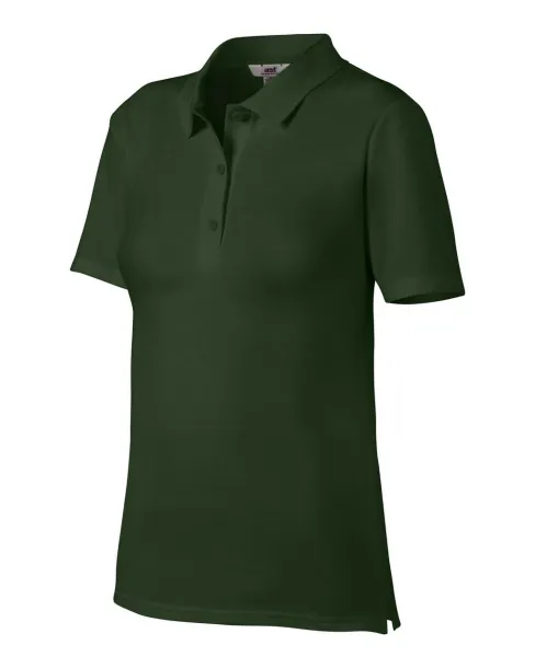  WOMEN’S DOUBLE PIQUÉ POLO - Anvil Forest Green