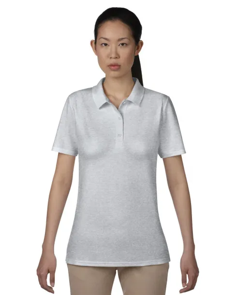  WOMEN’S DOUBLE PIQUÉ POLO - Anvil Heather Grey