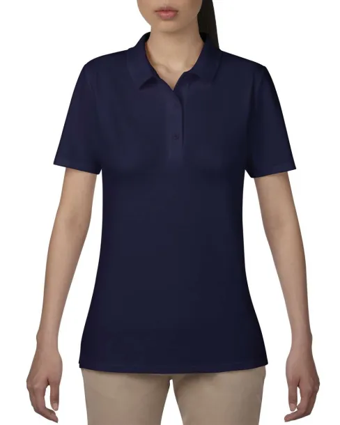  WOMEN’S DOUBLE PIQUÉ POLO - Anvil Navy