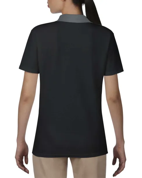  Ženska dvostruka polo pique majica, 210 g/m² - Anvil Crna Dark Grey Marl