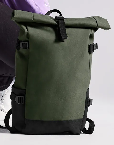  Block Roll-Top Backpack - Bagbase