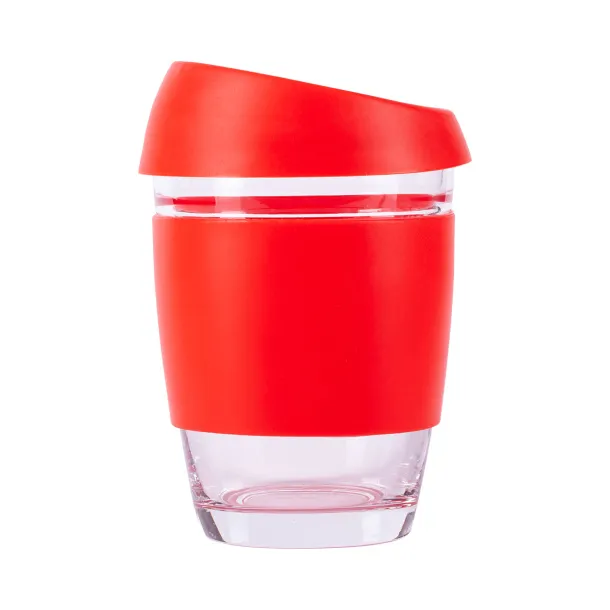 STYLISH glass cup 350 ml Red