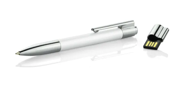 BRAINY kemijska olovka sa USB memorijskim stickom White