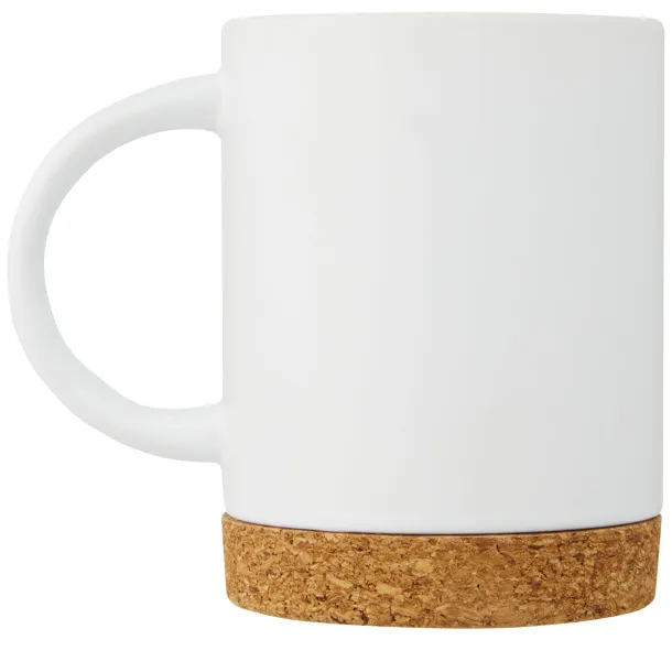 Neiva 425 ml ceramic mug with cork base - Unbranded White