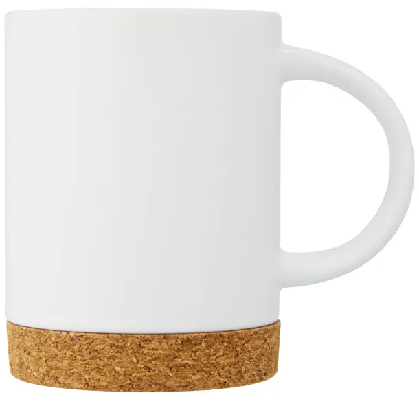 Neiva 425 ml ceramic mug with cork base - Unbranded White