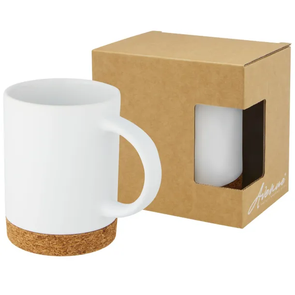 Neiva 425 ml ceramic mug with cork base - Unbranded White