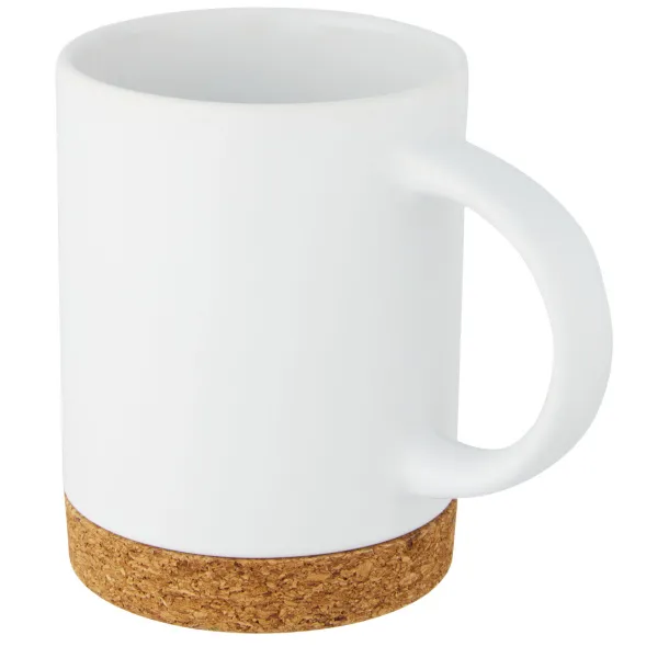 Neiva 425 ml ceramic mug with cork base - Unbranded White