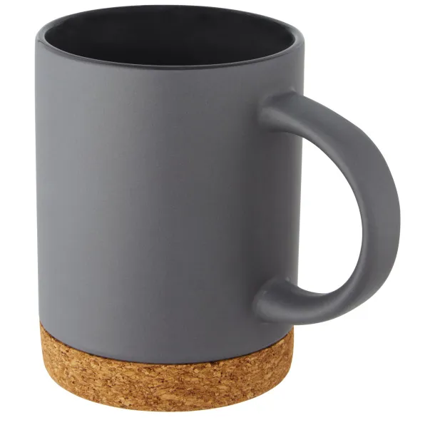 Neiva 425 ml ceramic mug with cork base Grey