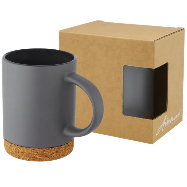 Neiva 425 ml ceramic mug with cork base Grey