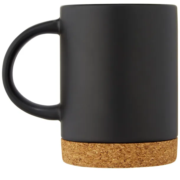 Neiva 425 ml ceramic mug with cork base Solid black