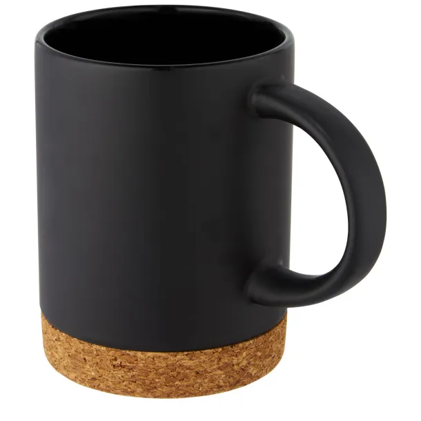 Neiva 425 ml ceramic mug with cork base Solid black