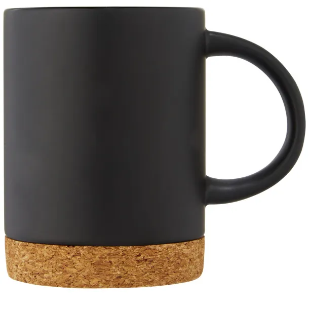 Neiva 425 ml ceramic mug with cork base Solid black