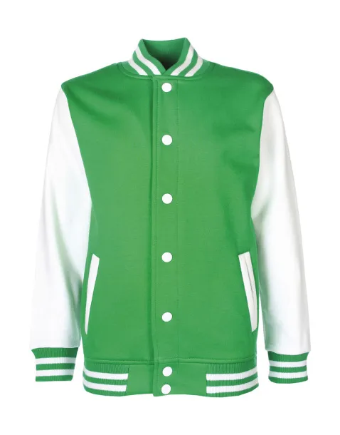  Junior Varsity Jacket - FDM Kelly Green Bijela