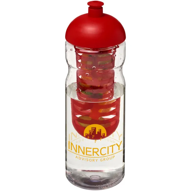 H2O Base® 650 ml dome lid sport bottle & infuser - Unbranded White Red