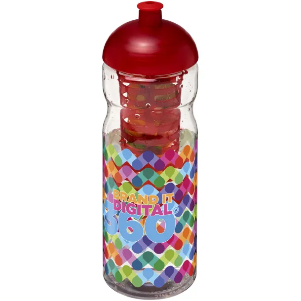 H2O Base® 650 ml dome lid sport bottle & infuser - Unbranded White Red