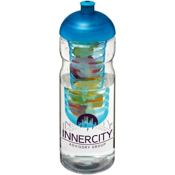 H2O Base® 650 ml dome lid sport bottle & infuser - Unbranded White Aqua blue