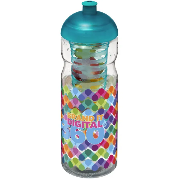 H2O Base® 650 ml dome lid sport bottle & infuser - Unbranded White Aqua blue