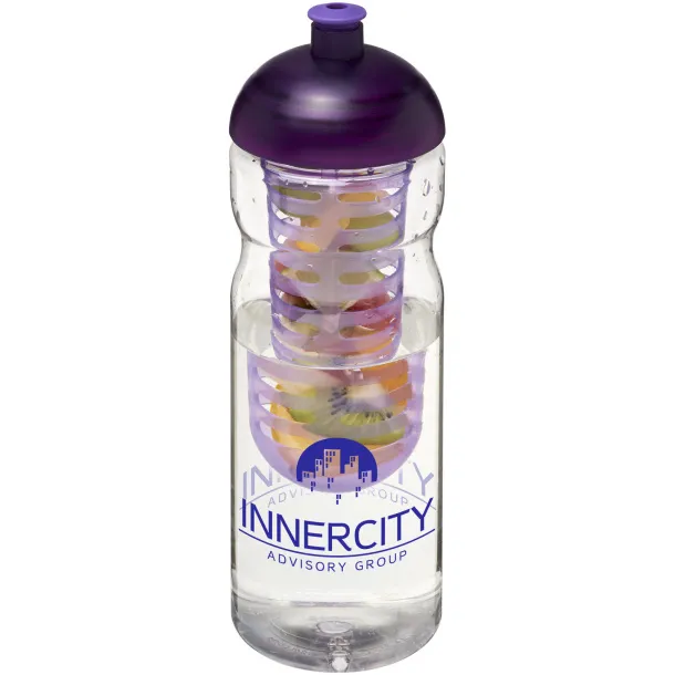 H2O Base® 650 ml dome lid sport bottle & infuser - Unbranded White Purple