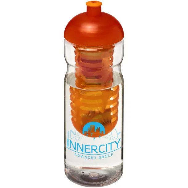 H2O Base® 650 ml dome lid sport bottle & infuser - Unbranded White Orange