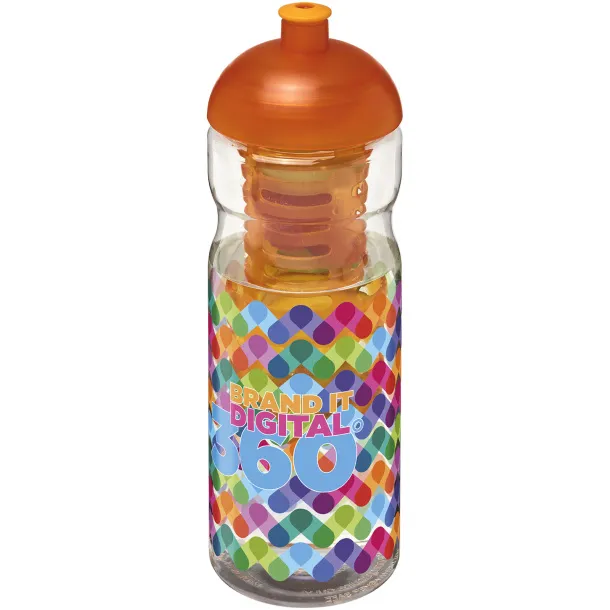 H2O Base® 650 ml dome lid sport bottle & infuser - Unbranded White Orange