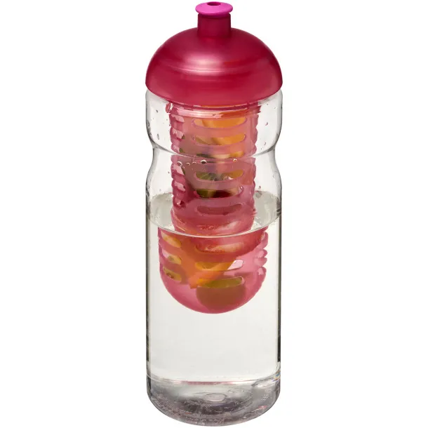 H2O Base® 650 ml dome lid sport bottle & infuser - Unbranded White Transparent pink