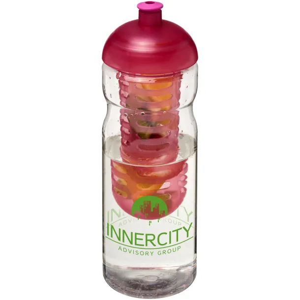 H2O Base® 650 ml dome lid sport bottle & infuser - Unbranded White Transparent pink