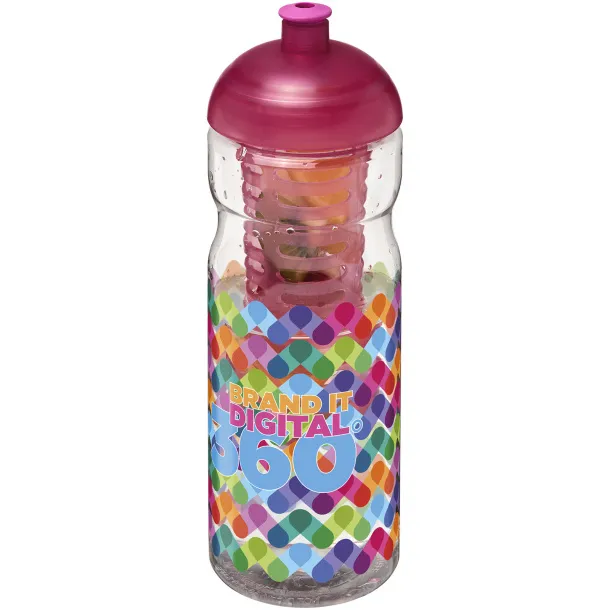 H2O Base® 650 ml dome lid sport bottle & infuser - Unbranded White Transparent pink