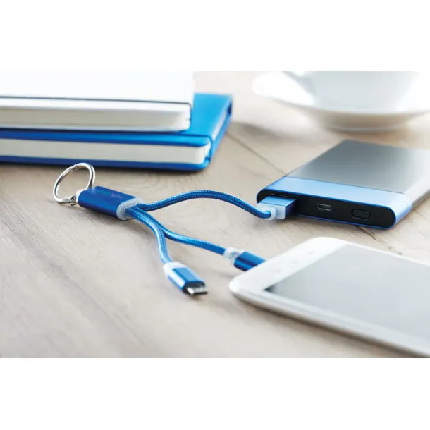 RIZO keyring with USB type C cable Royal blue