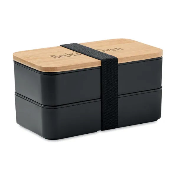 BAAKS Lunch box in PP and bamboo lid Black