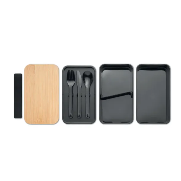 BAAKS Lunch box in PP and bamboo lid Black