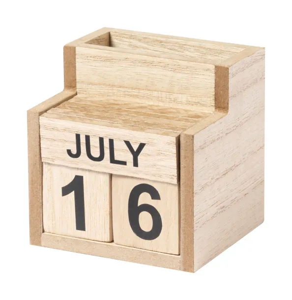 Laorek perpetual calendar pen holder Natural